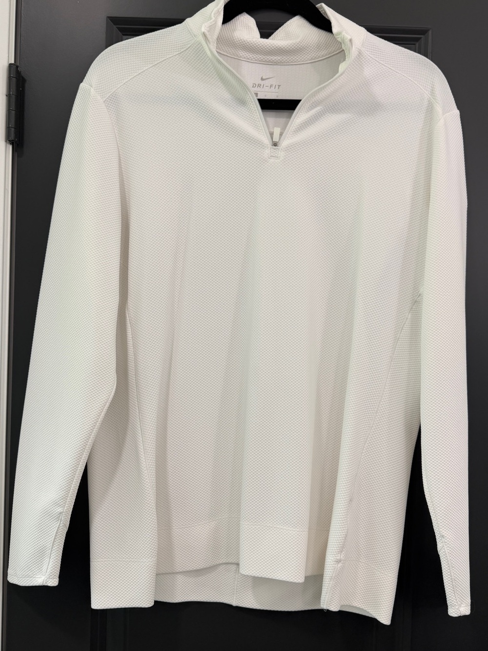 Nike White Dri-FIT Long Sleeve Quarter-Zip Pullover